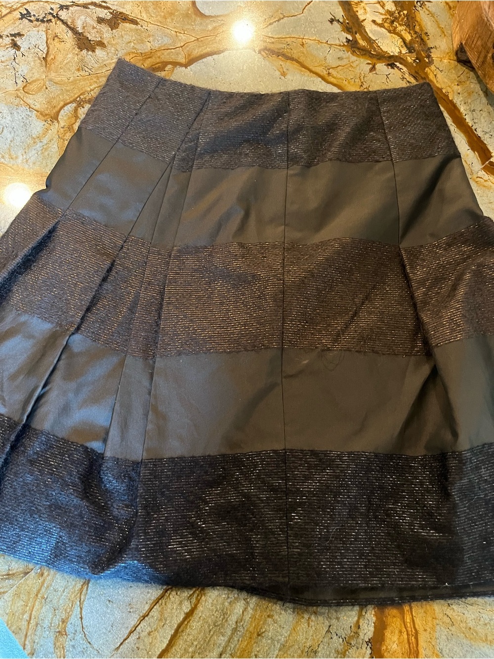 Akris Punto Black Textured Panel A-Line Skirt